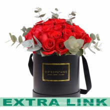 Caja de empaquetado de encargo hermosa del tubo de la flor del cartón del diseño de los proveedores de China con la cinta del satén